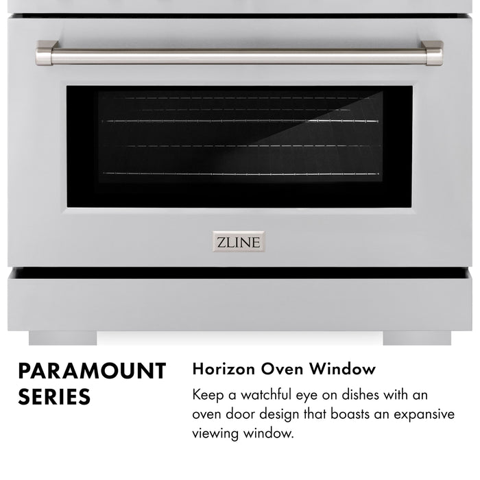 ZLINE 48" Paramount Double Oven Gas Range with 8 Burner Cooktop in Stainless Steel