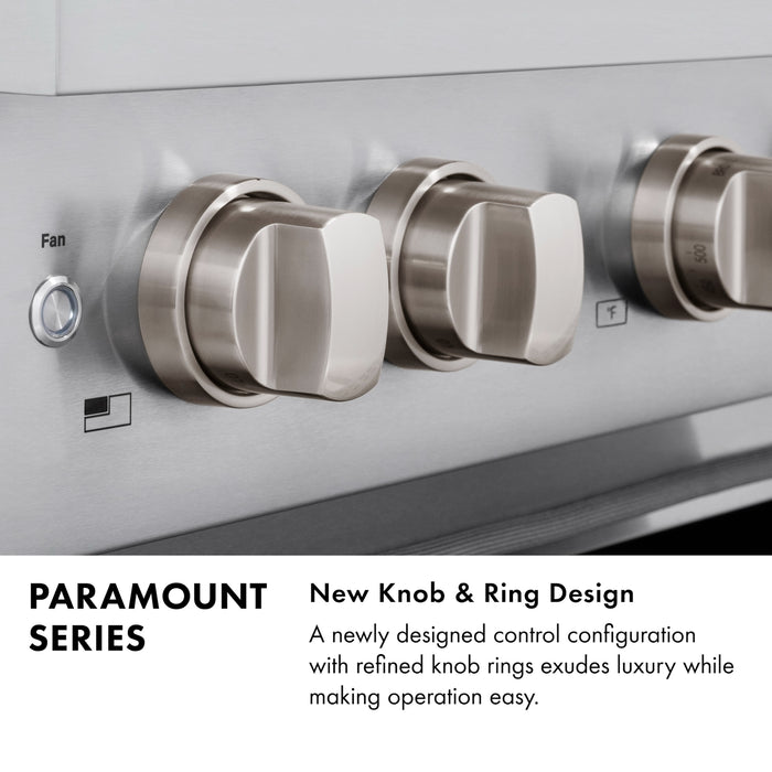 ZLINE 48" Paramount Double Oven Gas Range with 8 Burner Cooktop in Stainless Steel