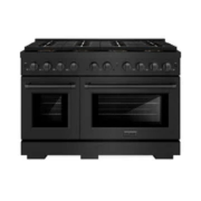 ZLINE Autograph Edition 48" & 36" Paramount Gas Ranges with 6 and 8 Burner DuoPro™ Cooktop and Dual Ovens in Black Stainless Steel