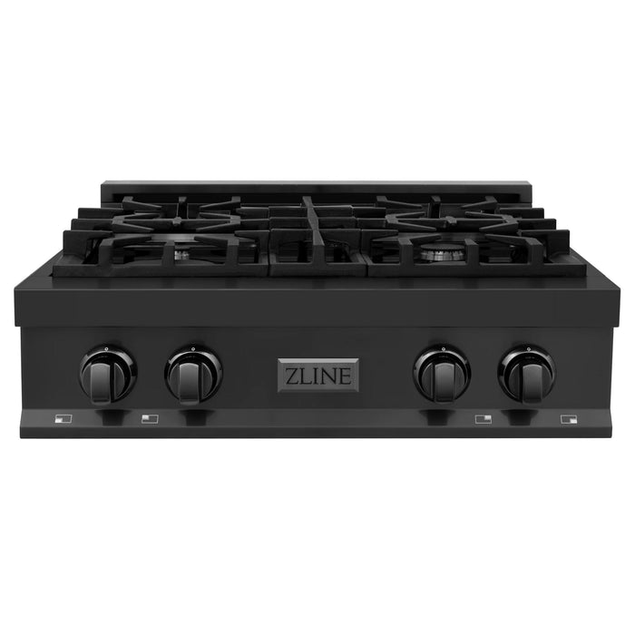 ZLINE Legacy Gas Rangetops in Black Stainless Steel with Brass Burners – 30", 36", & 48"
