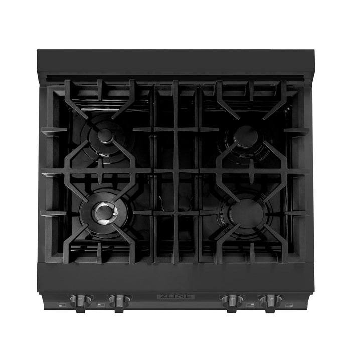 ZLINE Legacy Gas Rangetops in Black Stainless Steel with Brass Burners – 30", 36", & 48"