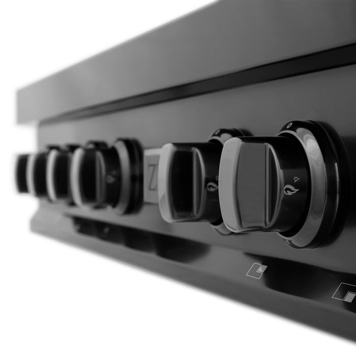 ZLINE Legacy Gas Rangetops in Black Stainless Steel with Brass Burners – 30", 36", & 48"