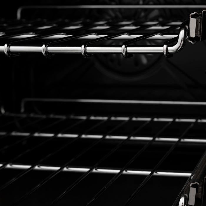 ZLINE 36" Legacy Dual Fuel Range with Gas Cooktop and Electric Convection Oven in Black Stainless Steel with 6 Brass Burners