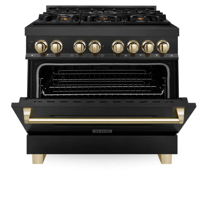 ZLINE Autograph Edition Legacy Dual Fuel Ranges with Brass Burners & Gold Accents - 30", 36", & 48"