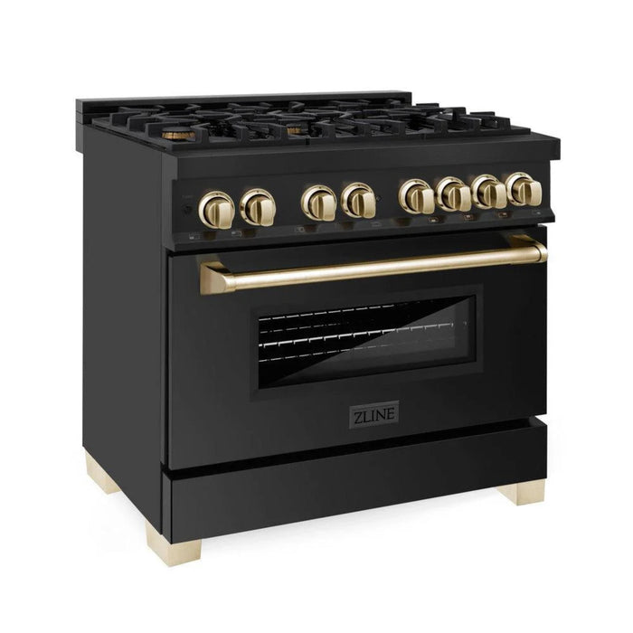 ZLINE Autograph Edition Legacy Dual Fuel Ranges with Brass Burners & Gold Accents - 30", 36", & 48"