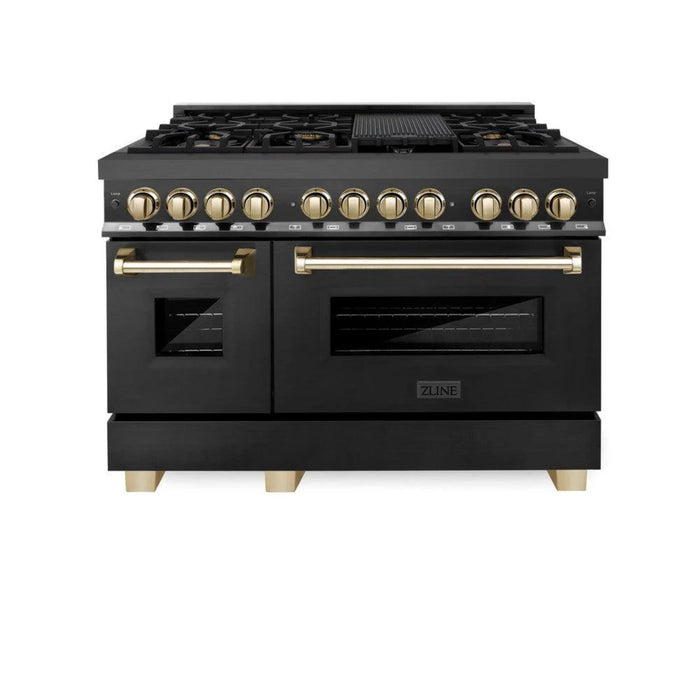 ZLINE Autograph Edition Legacy Dual Fuel Ranges with Brass Burners & Gold Accents - 30", 36", & 48"