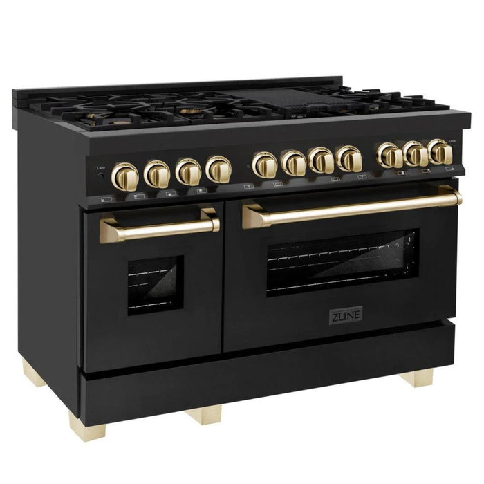 ZLINE Autograph Edition Legacy Dual Fuel Ranges with Brass Burners & Gold Accents - 30", 36", & 48"