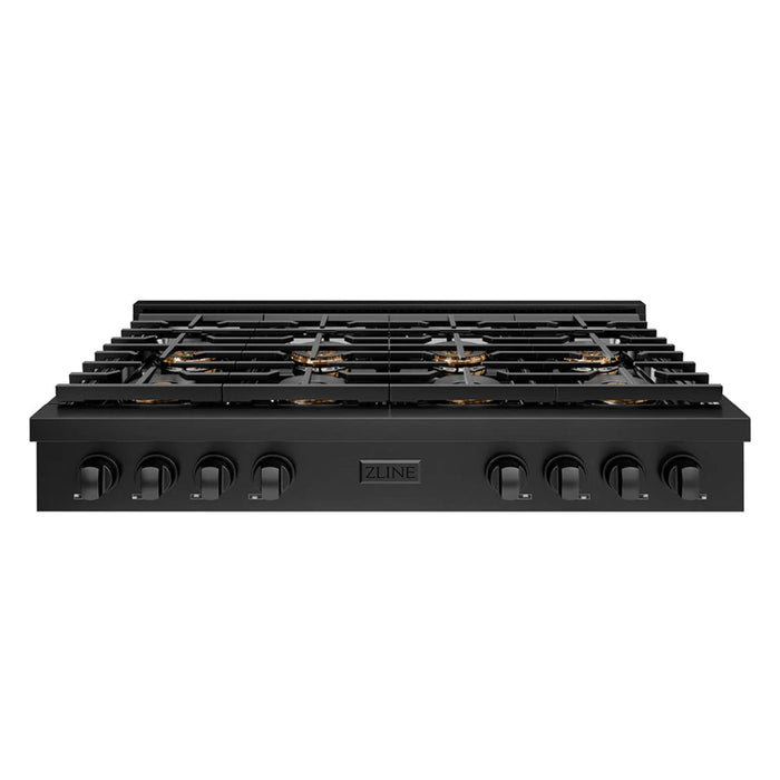 ZLINE Paramount Gas Rangetop with 6 and 8 Burner DuoPro™ Cooktops in Black Stainless Steel