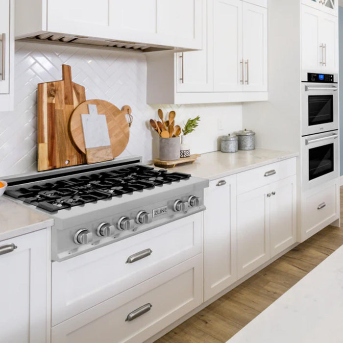 ZLINE 2-Piece Kitchen Packages – 30", 36", and 48" Gas Rangetop with 30" Double Wall Oven