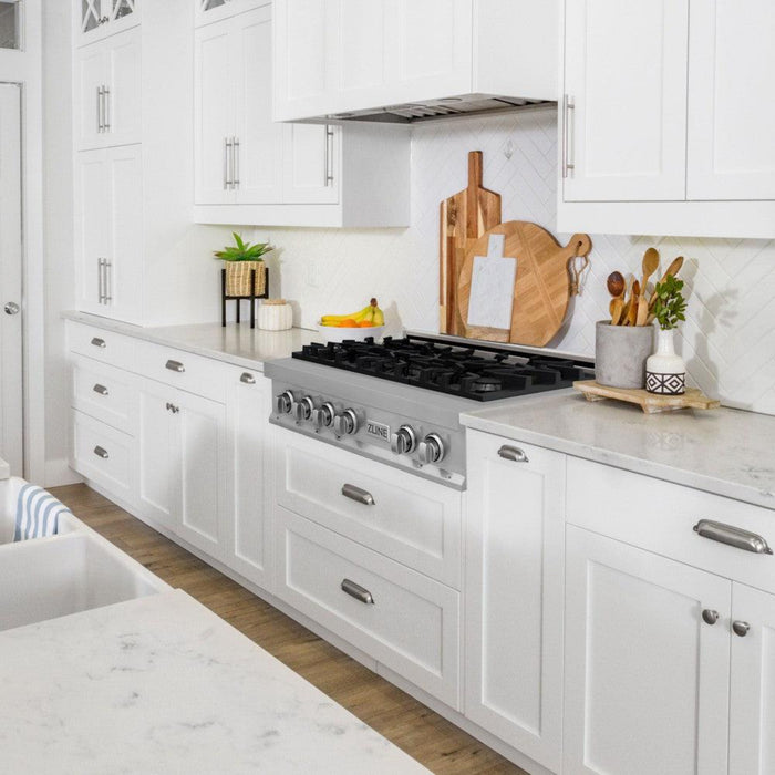 ZLINE 36" Legacy Gas Rangetop with 6 Burners and Porcelain Cooktop in Stainless Steel