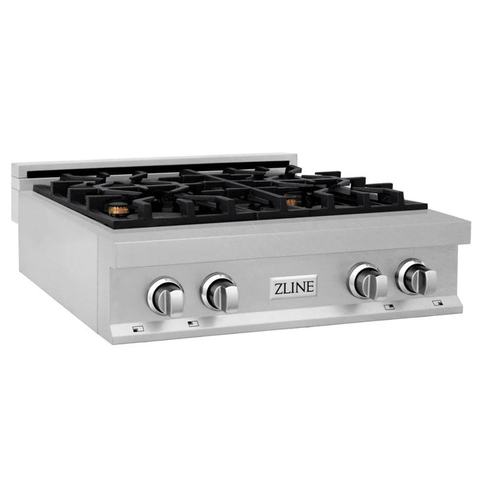 ZLINE Legacy Gas Rangetops in Satin Stainless Steel with Brass Burners – 30", 36", & 48"