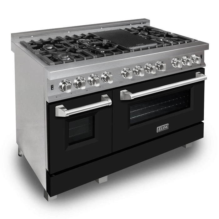 ZLINE Legacy Dual Fuel Range Satin Stainless Series – Blue Gloss, Black Matte, Satin Nickel (RAS-BG, RAS-BLM, RAS-SN)