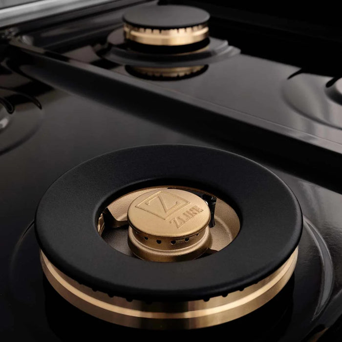 ZLINE Autograph Edition Legacy Gas Rangetops in Stainless Steel with Champagne Bronze Accents