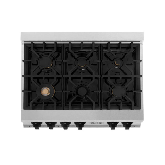 ZLINE Autograph Edition Legacy Gas Rangetops in Satin Stainless Steel with Matte Black Accents