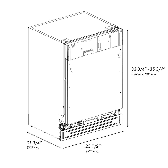 ZLINE 24" Tallac Series 3rd Rack Tall Tub Dishwasher in Stainless Steel, 51dBa