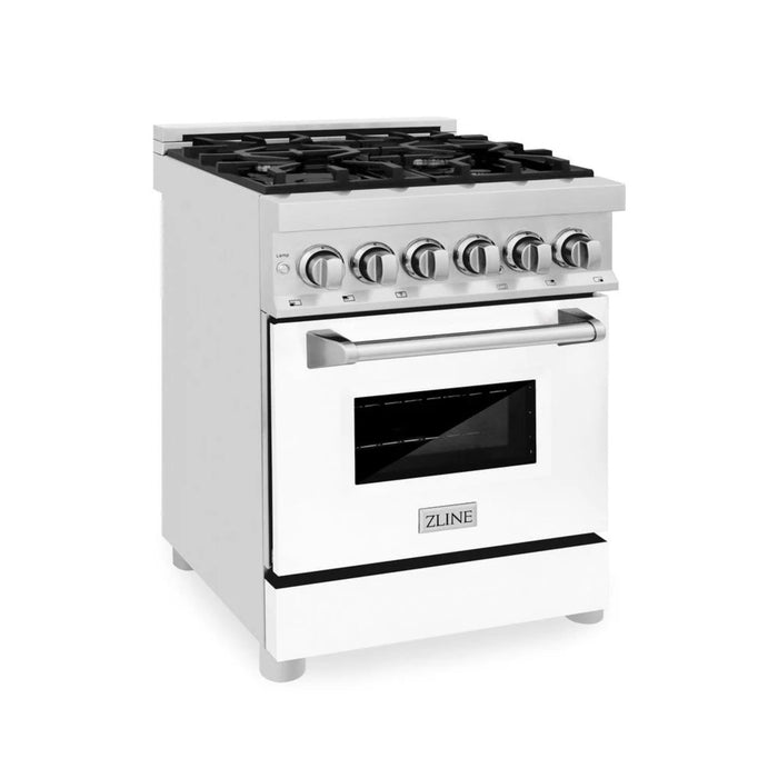 ZLINE Legacy Dual Fuel Range with White Matte Door – 24", 30", 36", and 48"