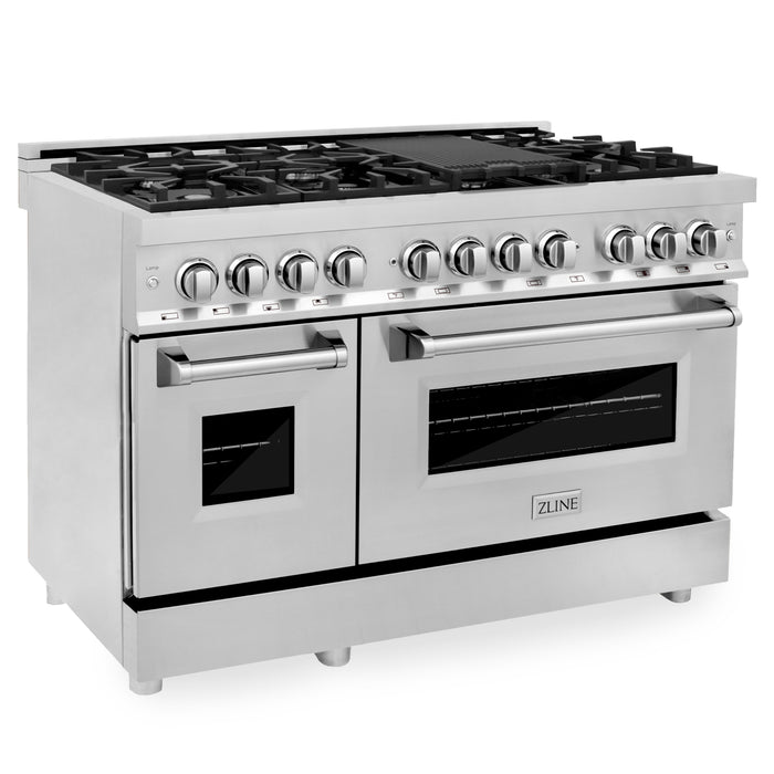 ZLINE 48" Legacy Dual Fuel Range with 7 Burner Gas Cooktop and 2 Electric Ovens in Stainless Steel