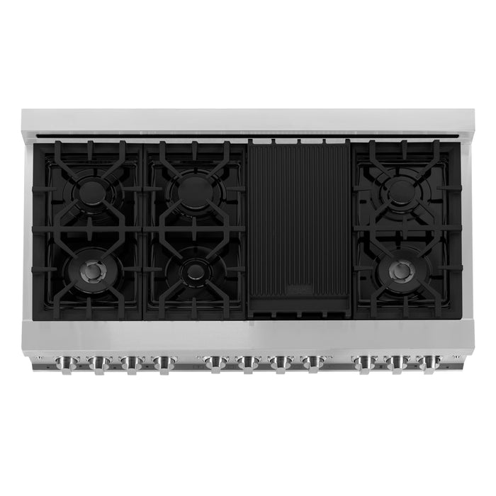ZLINE 48" Legacy Dual Fuel Range with 7 Burner Gas Cooktop and 2 Electric Ovens in Stainless Steel