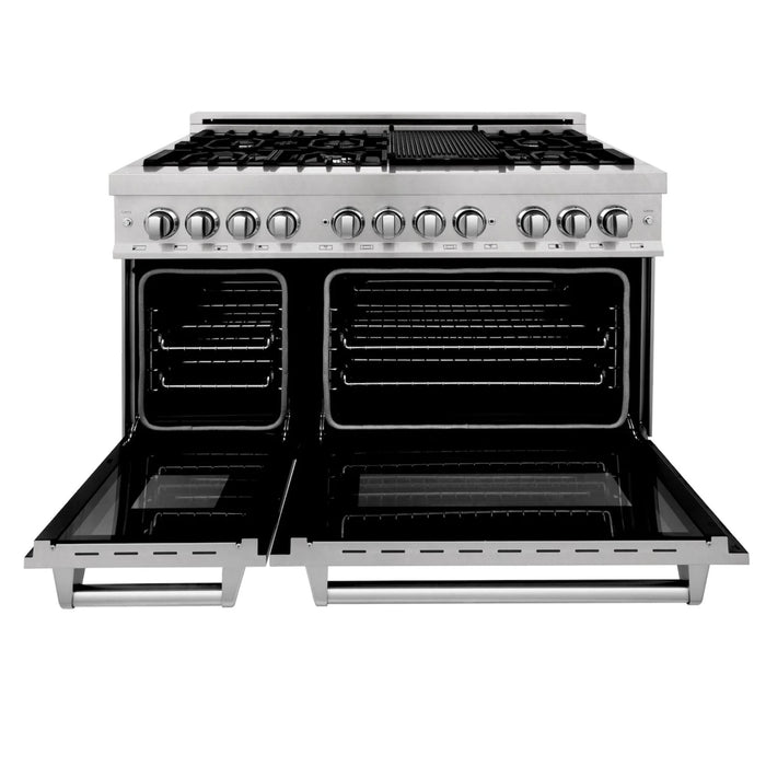 ZLINE Legacy Dual Fuel Ranges in Satin Stainless Steel with Built-In Griddle – 30", 36", & 48"