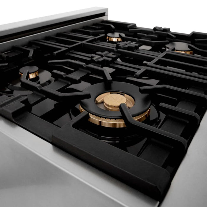 ZLINE Autograph Edition 30" Kitchen Package with White Matte Door and Matte Black Accents (2AKP-RAWMRH30-MB)