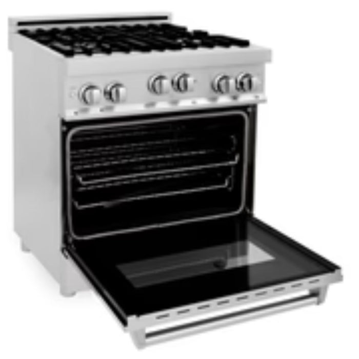 ZLINE 30" & 36" Kitchen Package with Stainless Steel Gas Range and Convertible Vent Range Hood.