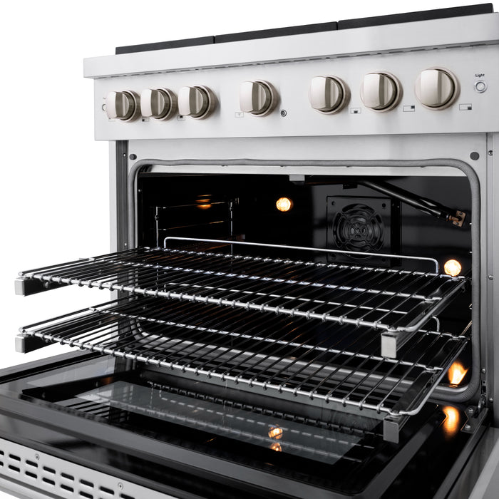 ZLINE 36" Paramount Gas Range with 6 Burner Cooktop and Convection Gas Oven in Stainless Steel 5.2 cu. ft.