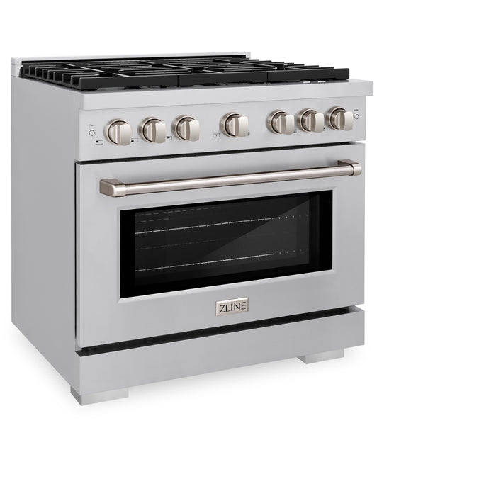 ZLINE 36" Paramount Gas Range with 6 Burner Cooktop and Convection Gas Oven in Stainless Steel 5.2 cu. ft.