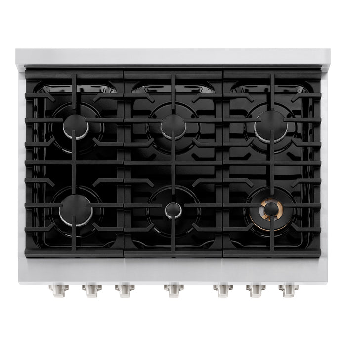 ZLINE 36" Paramount Gas Range with 6 Burner Cooktop and Convection Gas Oven in Stainless Steel 5.2 cu. ft.