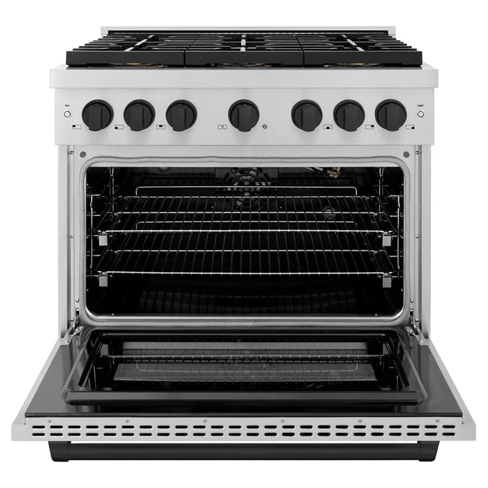 ZLINE Autograph Edition 48" & 36" Paramount Gas Ranges with 6 and 8 Burner DuoPro™ Cooktop and Dual Ovens in Stainless Steel with Black Matte, Polished Gold, and Champagne Bronze Accents