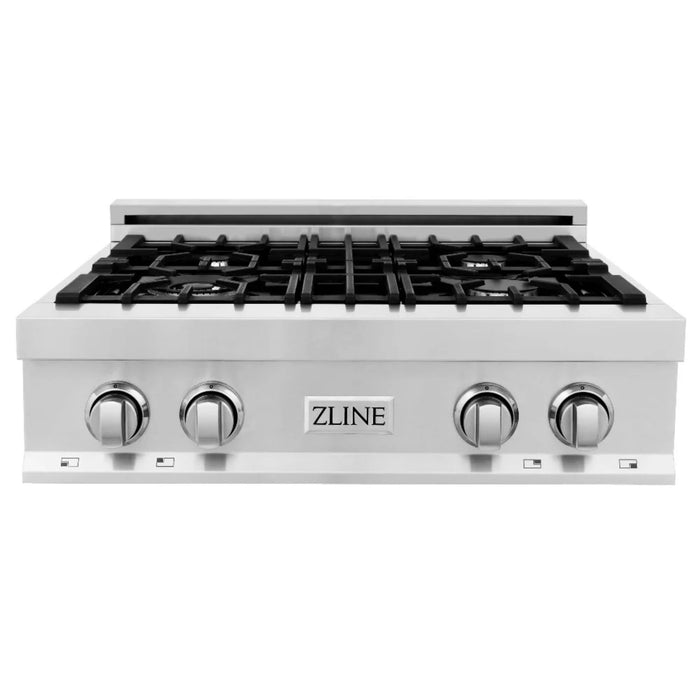 ZLINE Kitchen Package with Stainless Steel Rangetop and Convertible Range Hood (30", 36")