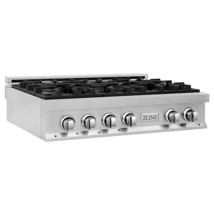 ZLINE Kitchen Package with Stainless Steel Rangetop and Convertible Range Hood (30", 36")