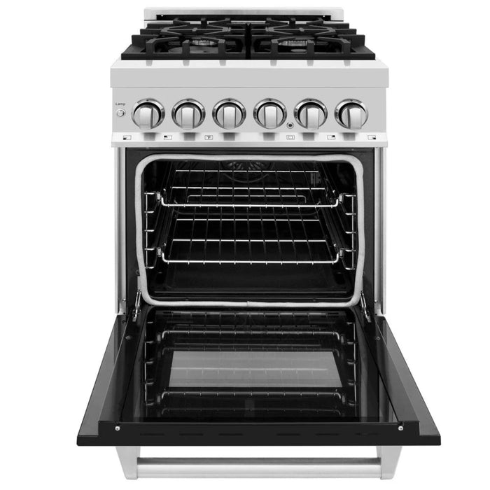 ZLINE Legacy Dual Fuel Range with Black Matte Door – Available in 24", 30", 36", and 48" Sizes