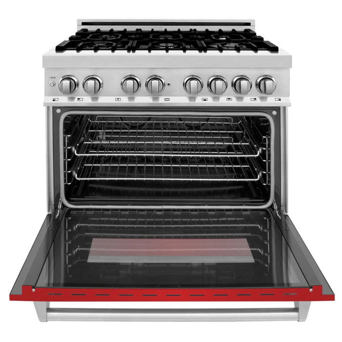 ZLINE Legacy Dual Fuel Range with Red Matte Door – 30", 36", and 48"
