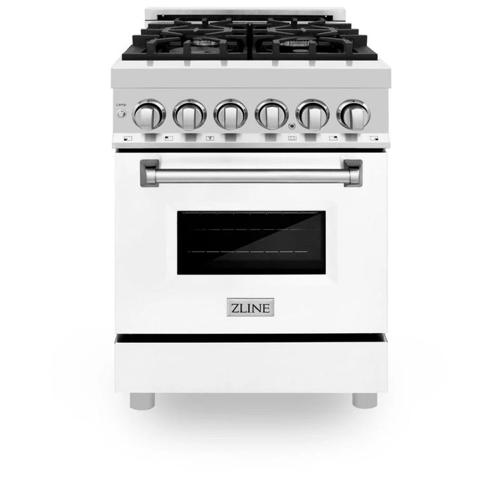 ZLINE Legacy Dual Fuel Range with White Matte Door – 24", 30", 36", and 48"