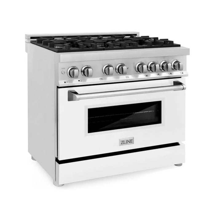 ZLINE Legacy Dual Fuel Range with White Matte Door – 24", 30", 36", and 48"