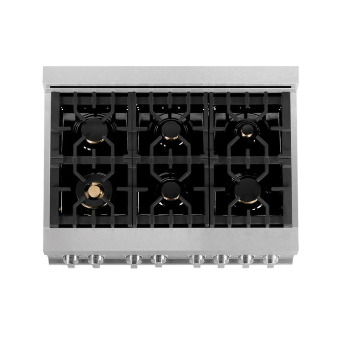 ZLINE Legacy Dual Fuel Range Satin Stainless with Brass Burners – 30", 36", & 48"
