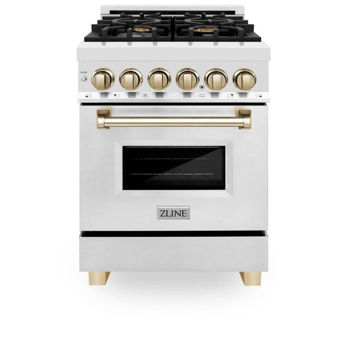 ZLINE Autograph Edition 24", 30", 36", & 48" Legacy Dual Fuel Range with Champagne Bronze, Polished Gold nd Matte Black.