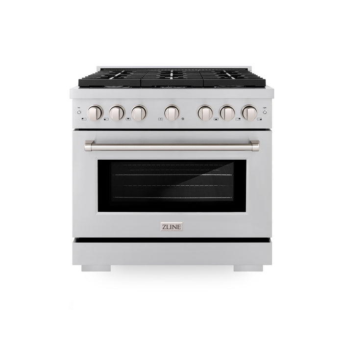 ZLINE 36" Paramount Gas Range with 6 Burner Cooktop and Convection Gas Oven in Stainless Steel 5.2 cu. ft.