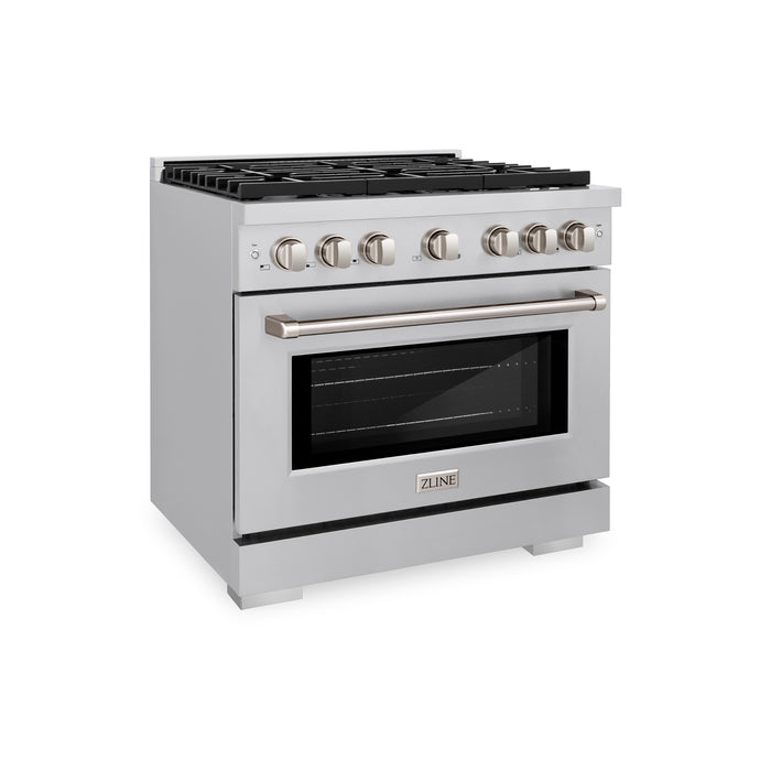 ZLINE 36" Paramount Gas Range with 6 Burner Cooktop and Convection Gas Oven in Stainless Steel 5.2 cu. ft.