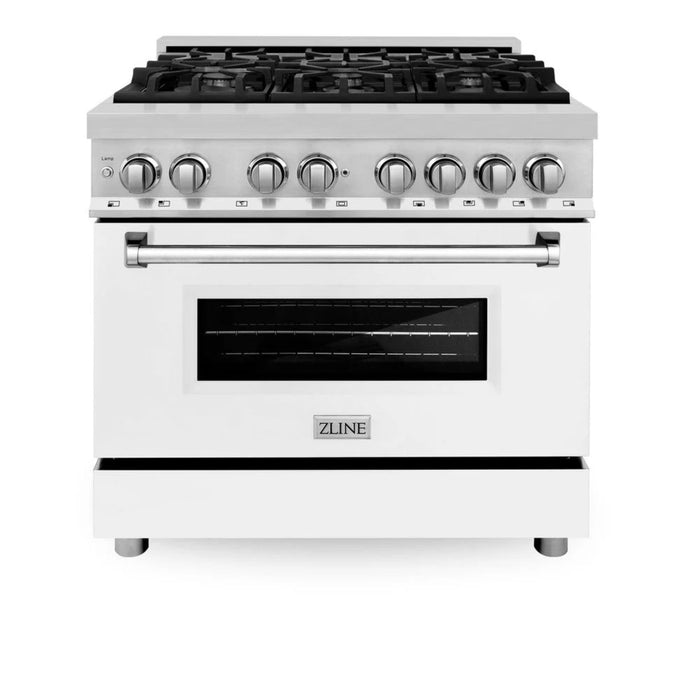 ZLINE Legacy Dual Fuel Range with White Matte Door – 24", 30", 36", and 48"