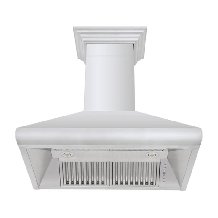 ZLINE 30", 36", & 48" Professional Convertible Vent Wall Mount Range Hoods with Crown Molding in Stainless Steel
