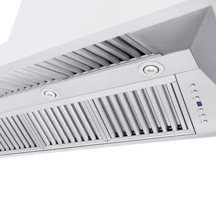 ZLINE 30", 36", 42", 48", and 60" Professional Convertible Vent Wall Mount Range Hoods with Crown Molding in Stainless Steel