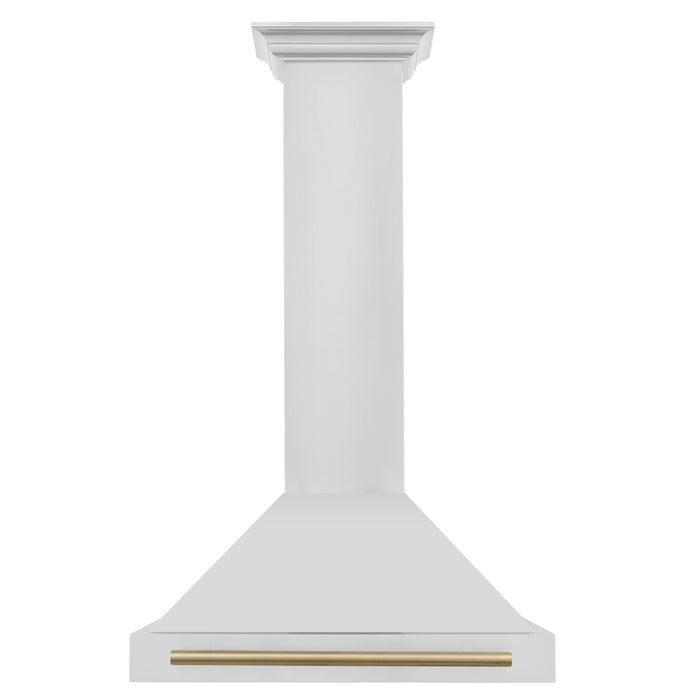 ZLINE 30" Autograph Edition Convertible Stainless Steel Range Hood with Stainless Steel Shell and Champagne Bronze Accents