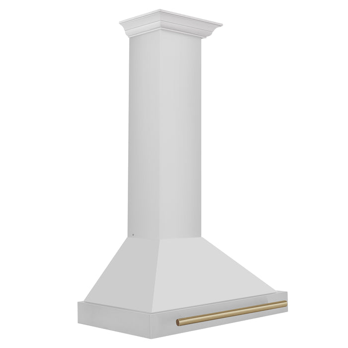 ZLINE 30" Autograph Edition Convertible Stainless Steel Range Hood with Stainless Steel Shell and Champagne Bronze Accents