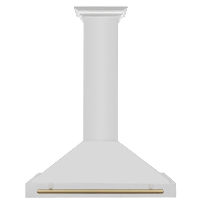 ZLINE 36" Autograph Edition Convertible Stainless Steel Range Hood with Stainless Steel Shell and Champagne Bronze Accents
