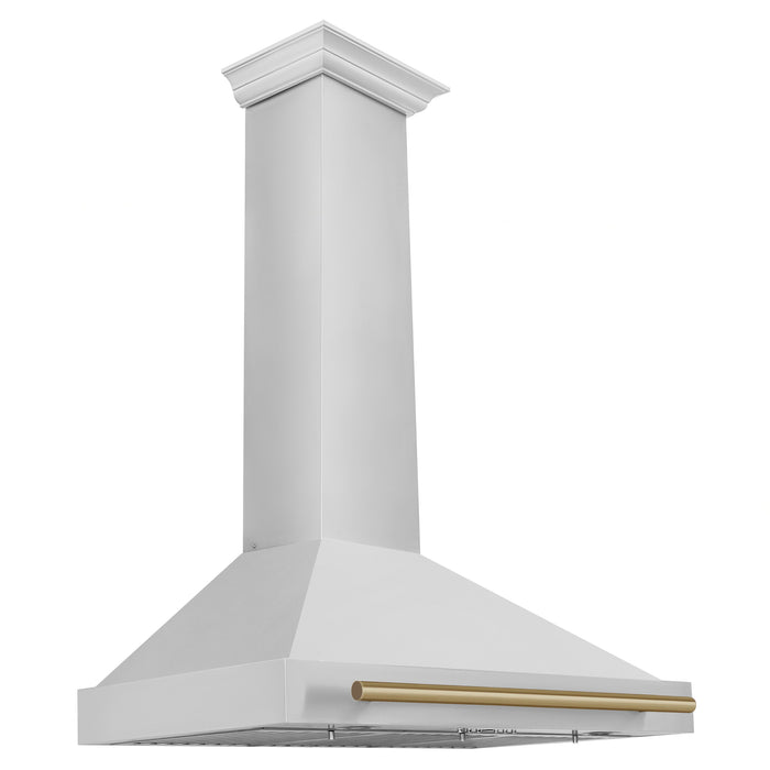 ZLINE 36" Autograph Edition Convertible Stainless Steel Range Hood with Stainless Steel Shell and Champagne Bronze Accents