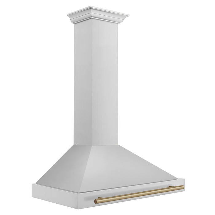 ZLINE 36" Autograph Edition Convertible Stainless Steel Range Hood with Stainless Steel Shell and Champagne Bronze Accents