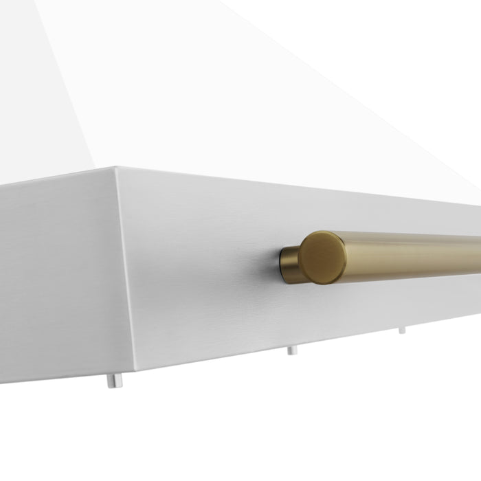 ZLINE 30" Autograph Edition Convertible Stainless Steel Range Hood with White Matte Shell and Champagne Bronze Accents