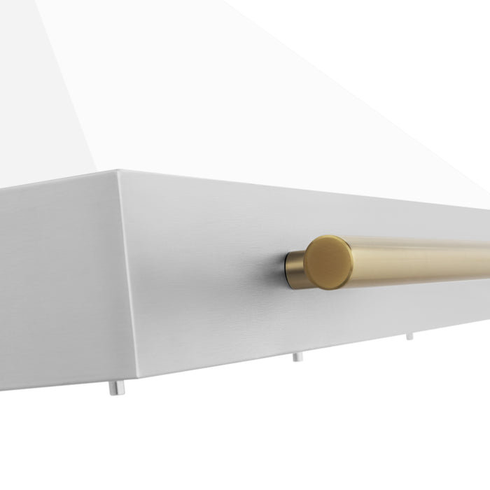 ZLINE 30 " Autograph Edition Convertible Stainless Steel Range Hood with White Matte Shell and Polished Polished Gold Accents