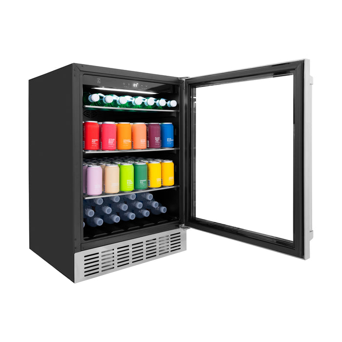 ZLINE 24" Monument 154 Can Beverage Fridge in Stainless Steel
